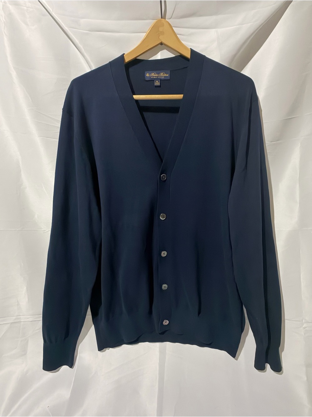 Brooks Brothers Navy V-Neck Button-Front Cardigan